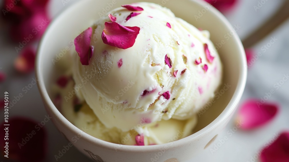Creamy Rosewater Ice Cream with Petals Creamy Rosewater Ice Cream with Petals