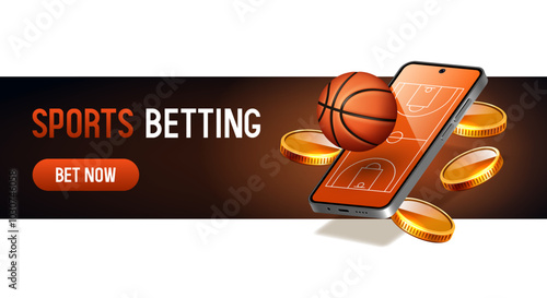 Sports betting banner. Banner for a website. Vector illustration.