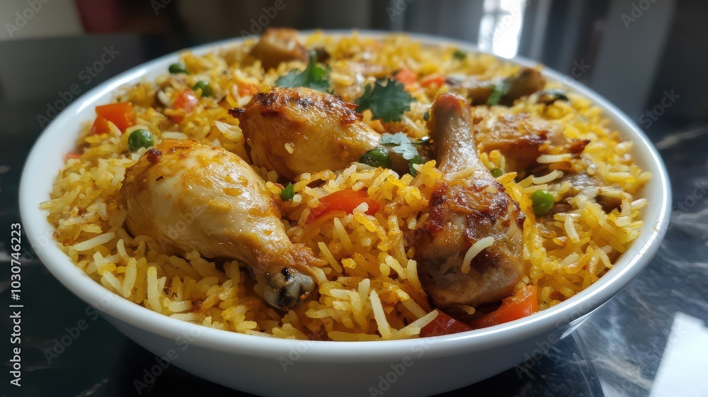 Delicious Chicken Biryani with Vegetables Delicious Chicken Biryani with Vegetables