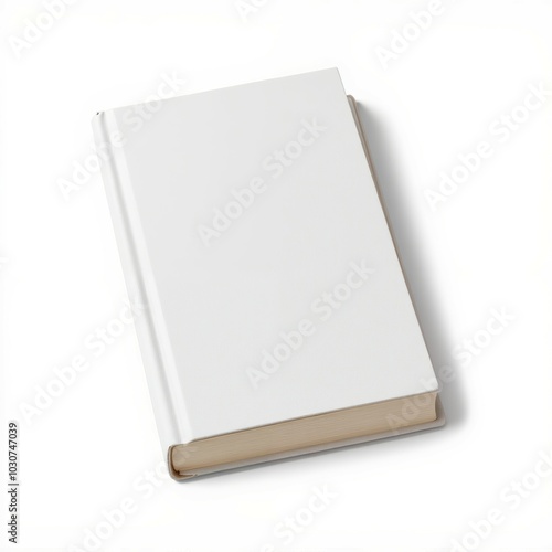 A minimalist white book, perfect for personalization or as a blank canvas for creative writing and artistic projects.