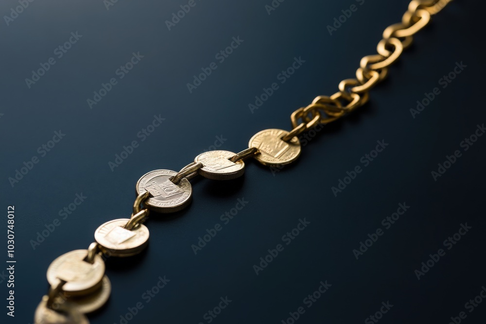 A minimalist depiction of a broken financial chain highlights the struggle faced by individuals in todays economy, representing disconnect and the need for better financial strategies.