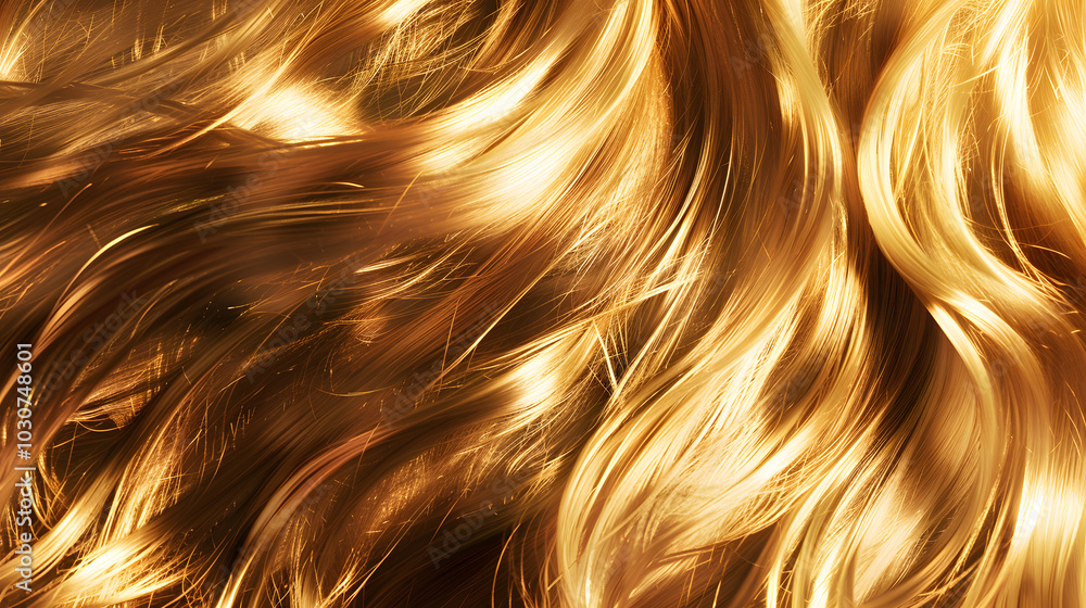 Golden Wavy Hair in Warm Sunlight – Soft Texture and Gentle Movement Golden Wavy Hair in Warm Sunlight – Soft Texture and Gentle Movement