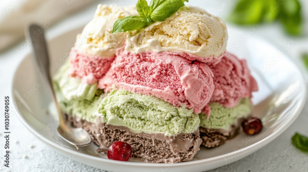 Colorful Layers of Creamy Ice Delight Colorful Layers of Creamy Ice Delight