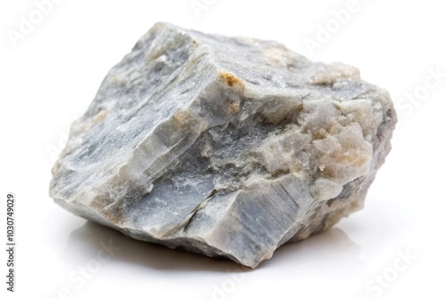 Isolated gray Barite rock stone on white background