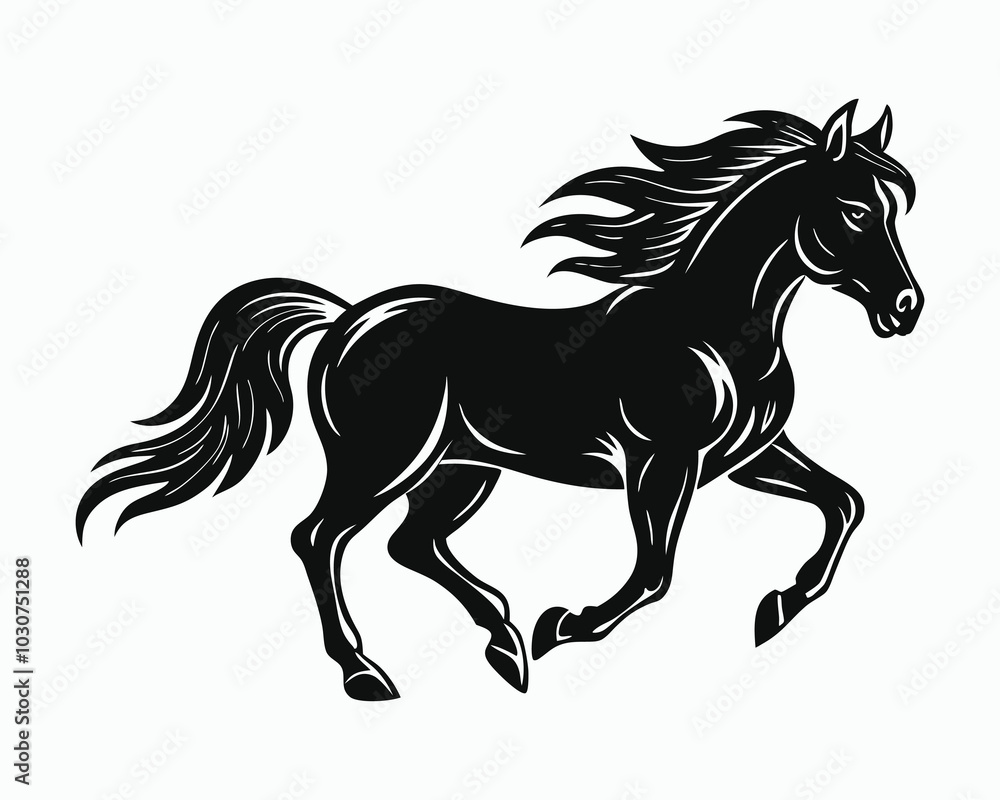 Obraz premium Horse running vector illustration