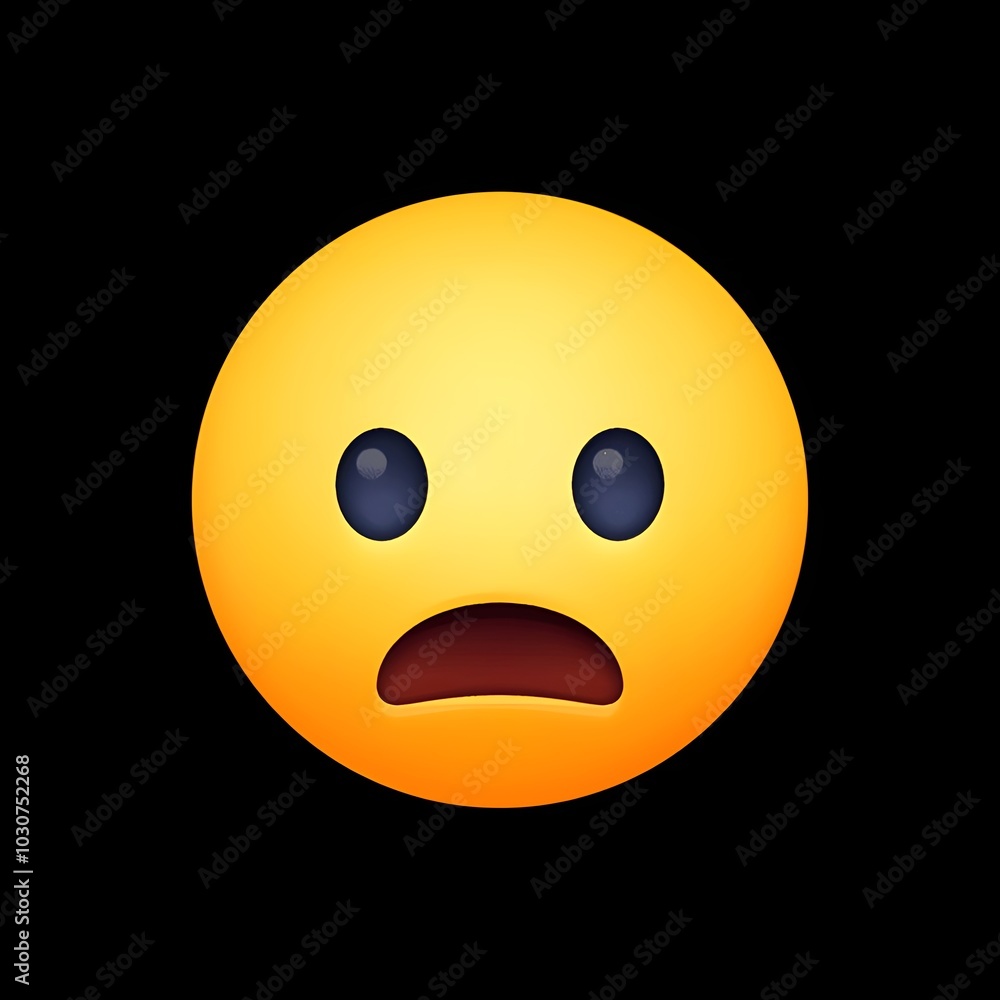 Fototapeta premium Shocked Face Emoji Illustration 