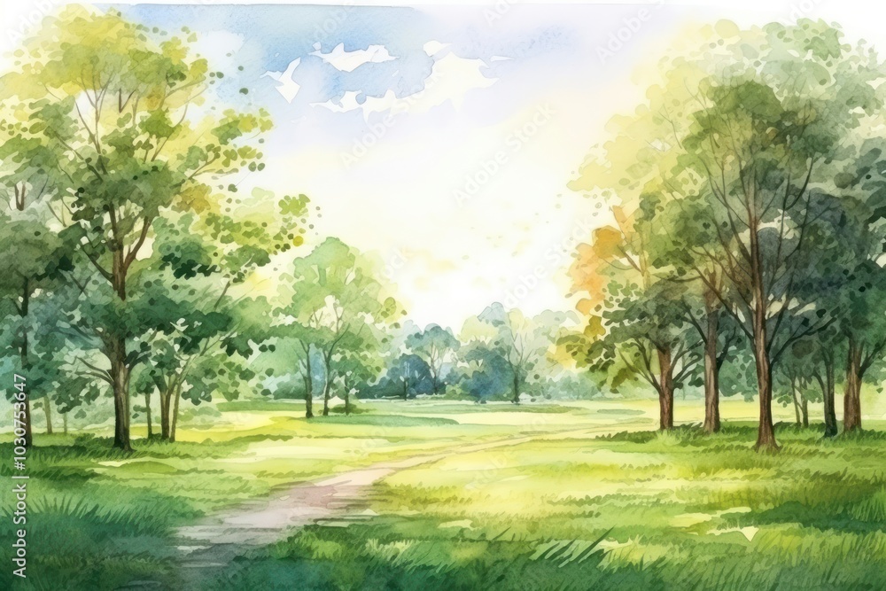 Obraz premium Field landscape grassland outdoors.