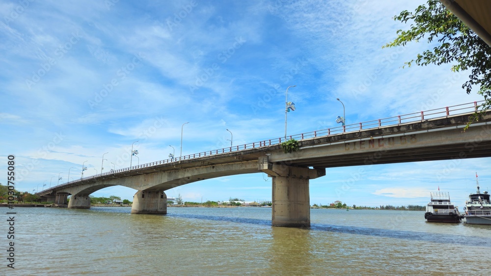 River and To Chau bridge at Ha Tien town, Kien Giang province Mekong Delta Vietnam. River and To Chau bridge at Ha Tien town, Kien Giang province Mekong Delta Vietnam.
