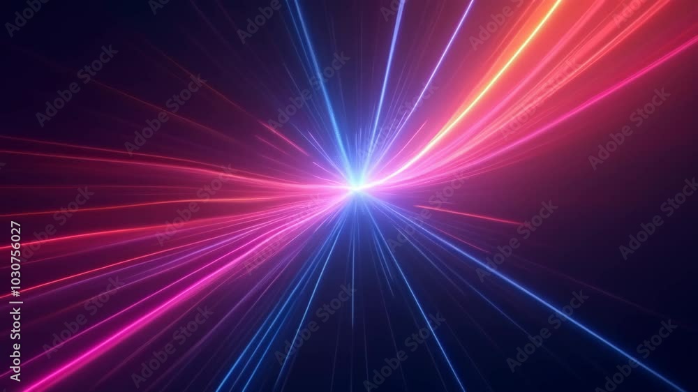 Animated abstract shapes and lines. Neon lighting. Animated abstract shapes and lines. Neon lighting.