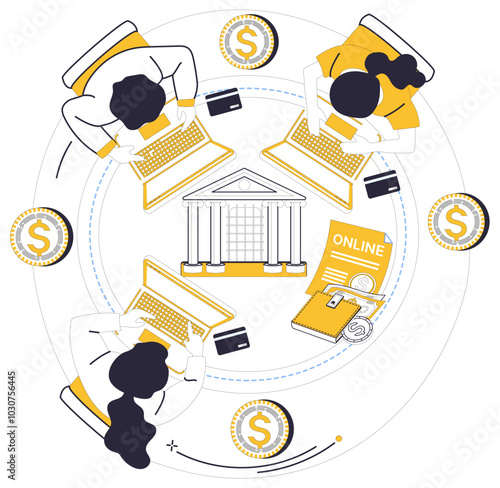 Mobile banking vector illustration. Mobile banking is electronic guardian ensuring security digital currency Conduct your financial symphony with precision digital maestro using mobile banking