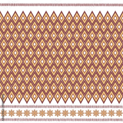 Obraz na płótnie Thai ethnic traditional seamless pattern on background. w salonie