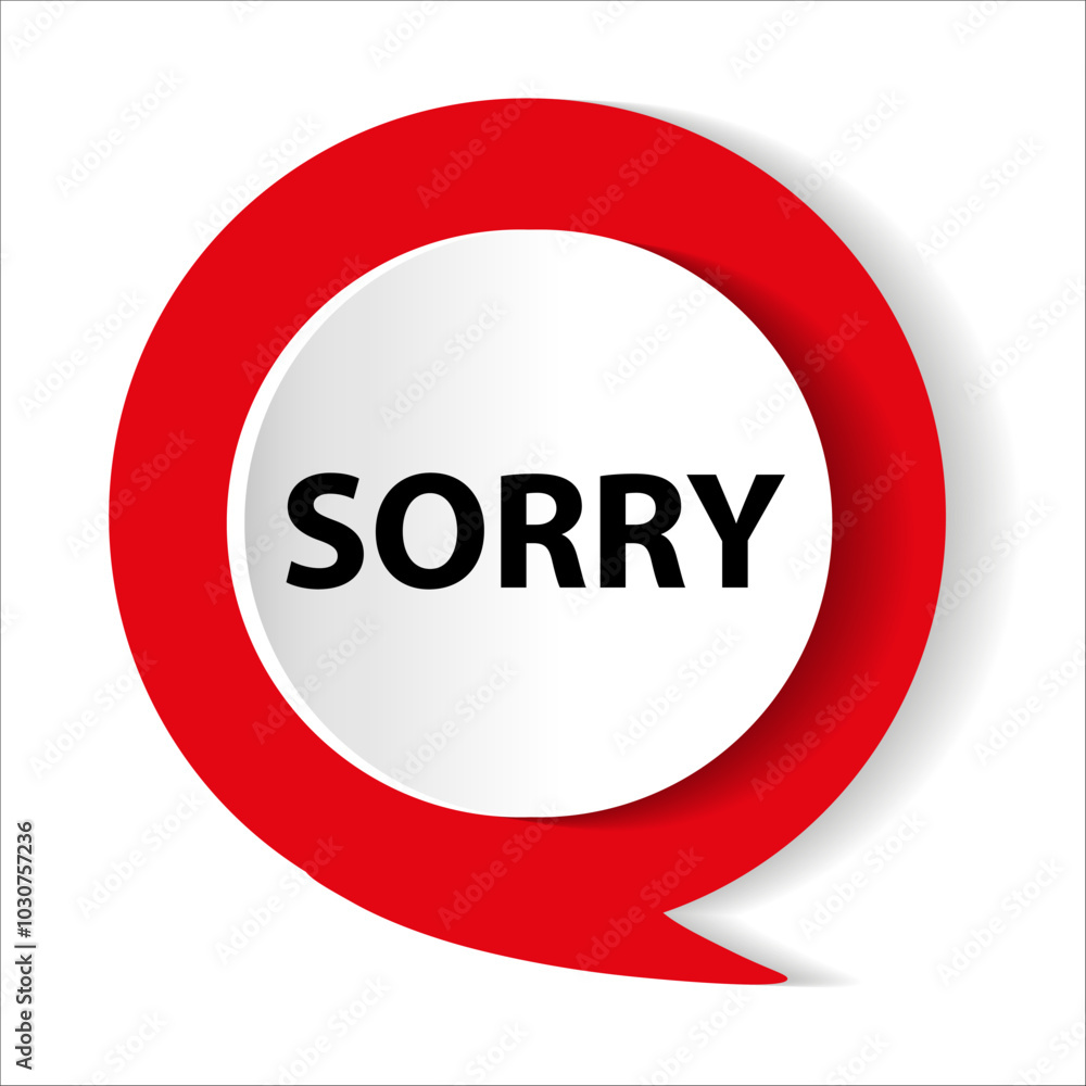 Sorry speech bubble or chat bubble doodle design Sorry speech bubble or chat bubble doodle design