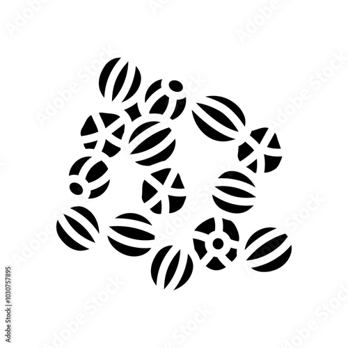 coriander seeds ayurvedic herb glyph icon vector. coriander seeds ayurvedic herb sign. isolated symbol illustration