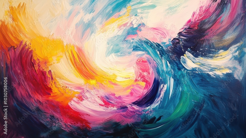 Abstract oil painting with swirling colors. Abstract oil painting with swirling colors.