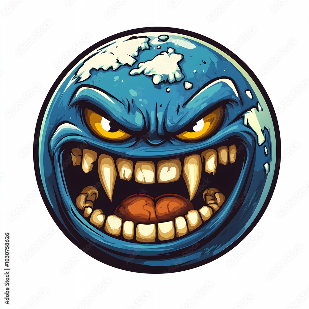Sad Earth Mascot Vector Illustration – Depressed Planet Emblem Facing Pollution, Heat, and Weather Extremes Sad Earth Mascot Vector Illustration – Depressed Planet Emblem Facing Pollution, Heat, and Weather Extremes