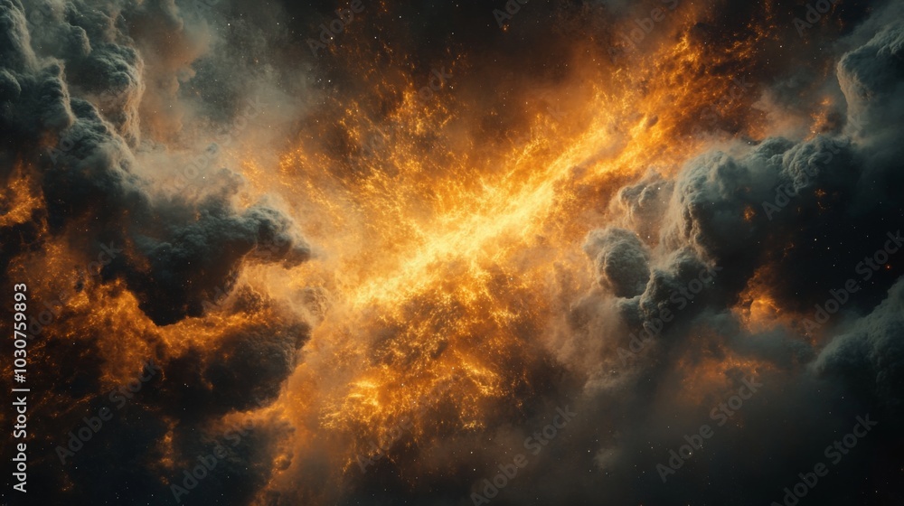Fototapeta premium Fiery Cosmic Clouds