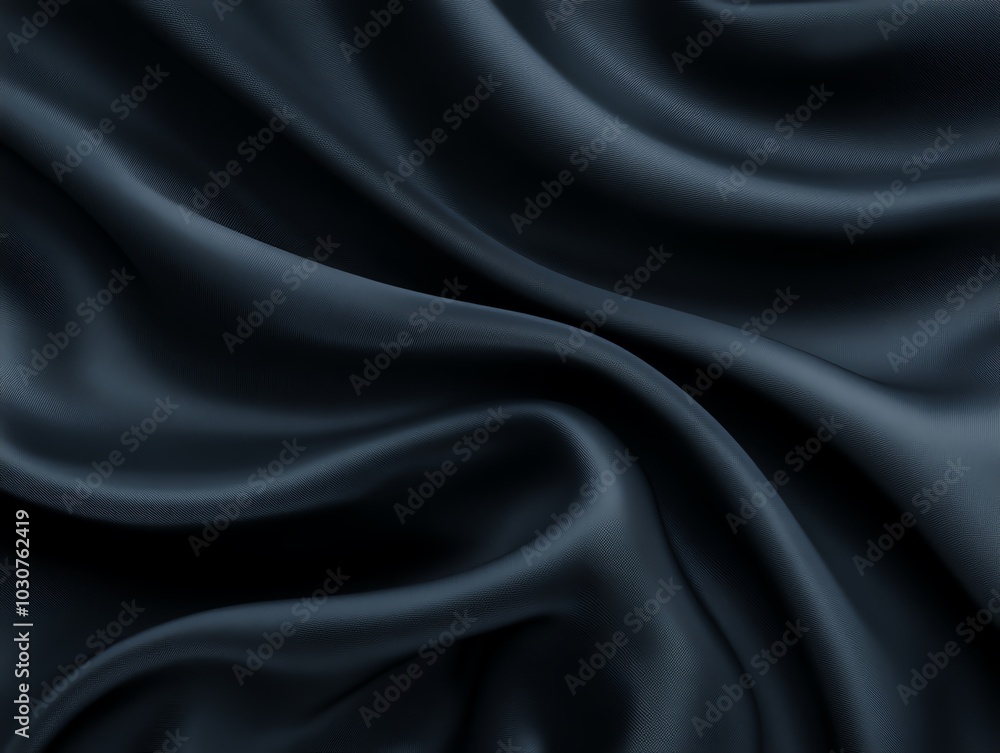 Black satin fabric texture with flowing folds. Black satin fabric texture with flowing folds.