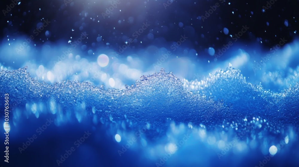 Obraz premium Glittering Blue Ocean Foam at Night