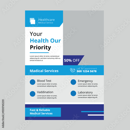 medical health flyer design template 