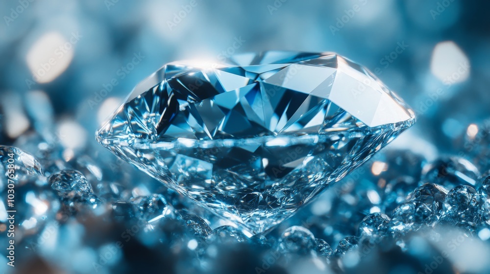 Sparkling Blue Gemstone Close-Up Sparkling Blue Gemstone Close-Up