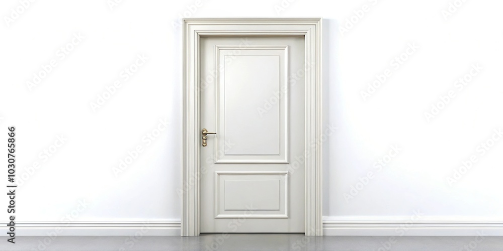 Framed white door isolated on white background Framed white door isolated on white background