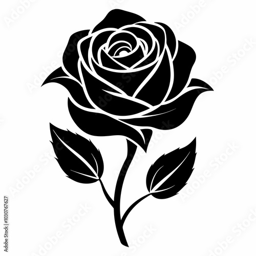 black rose vector illustration