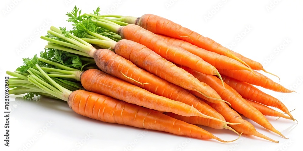 Fresh bright orange carrots isolated on white background Extreme Close-Up Fresh bright orange carrots isolated on white background Extreme Close-Up