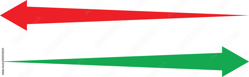 Long arrows icon set. Arrow pointing. set of trendy long arrows left and right in flat style. Red and green arrow icon set. isolated on white background. Vector
Long arrows icon set. Arrow pointing. set of trendy long arrows left and right in flat style. Red and green arrow icon set. isolated on white background. Vector