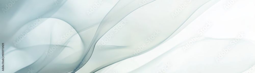Fototapeta premium Flowing white lines on white, an abstract minimalist design a