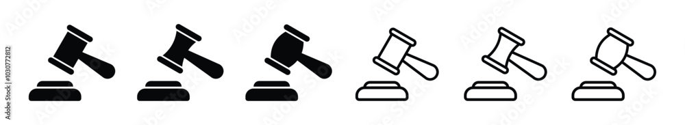 Gavel vector icon. Hammer vector icon. Judge Gavel icon. Auction vector sign. Bid icon Gavel vector icon. Hammer vector icon. Judge Gavel icon. Auction vector sign. Bid icon