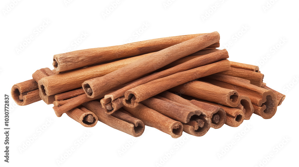 Cinnamon Sticks Piled isolated on transparent background Cinnamon Sticks Piled isolated on transparent background