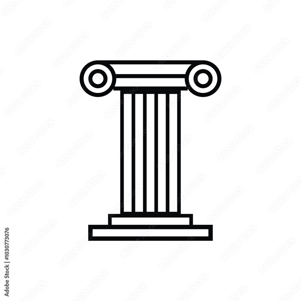 Pillar icon logo design template isolated illustration Pillar icon logo design template isolated illustration