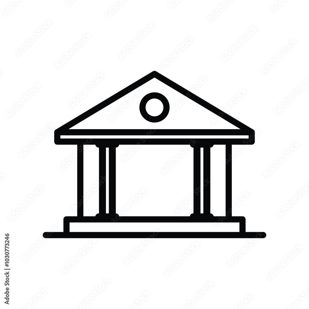 Courthouse icon logo design template isolated illustration Courthouse icon logo design template isolated illustration