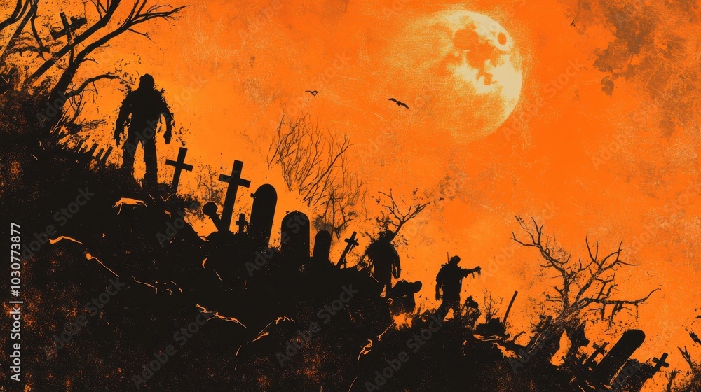 Zombies Rising Under a Blood Moon Zombies Rising Under a Blood Moon