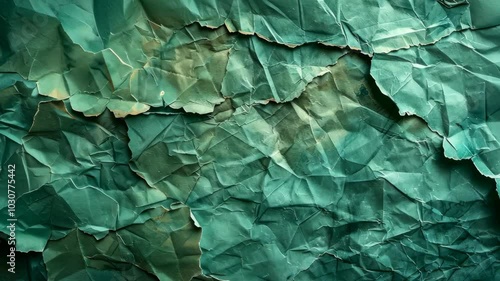 Wallpaper Mural Crumpled green paper creates a textured background Torontodigital.ca