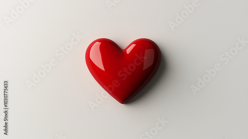 Wallpaper Mural Minimalistic background with glossy red heart Torontodigital.ca