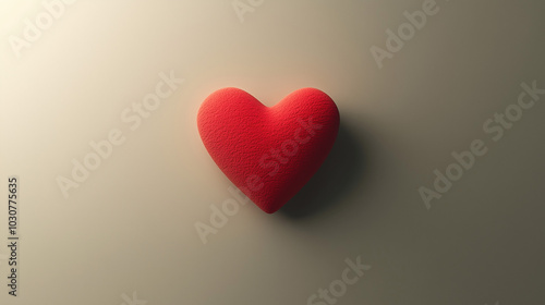 Matte minimalistic background with red heart photo