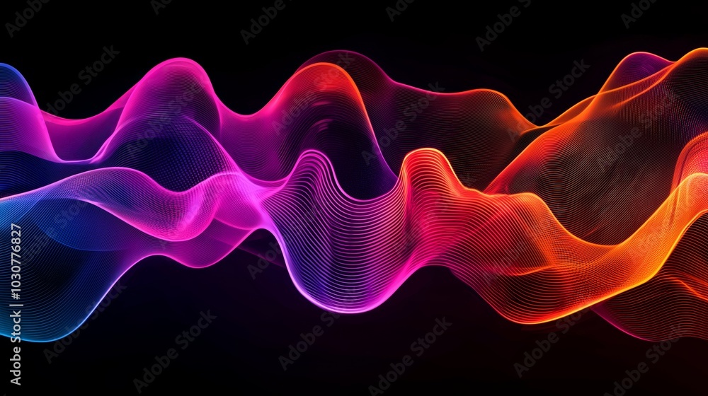 Fototapeta premium Vibrant Sound Waveforms in Abstract Colors