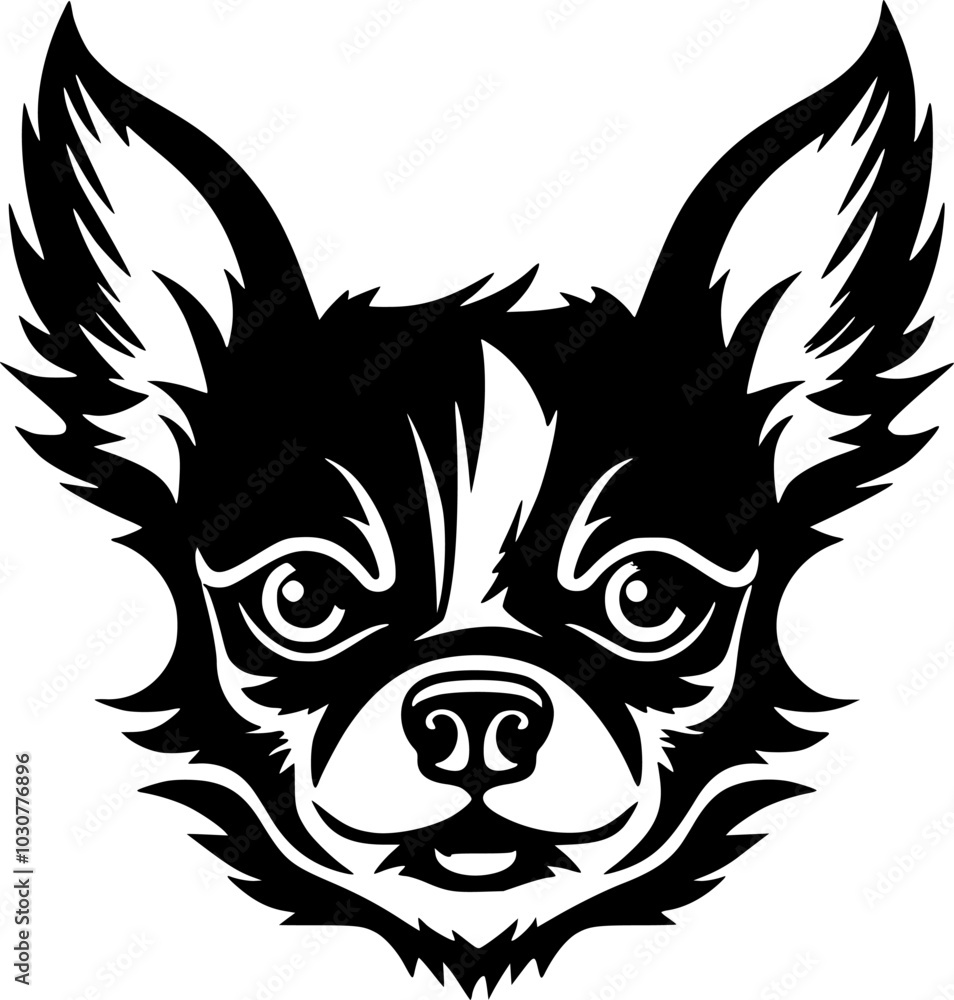 Obraz premium Chihuahua | Minimalist and Simple Silhouette - Vector illustration