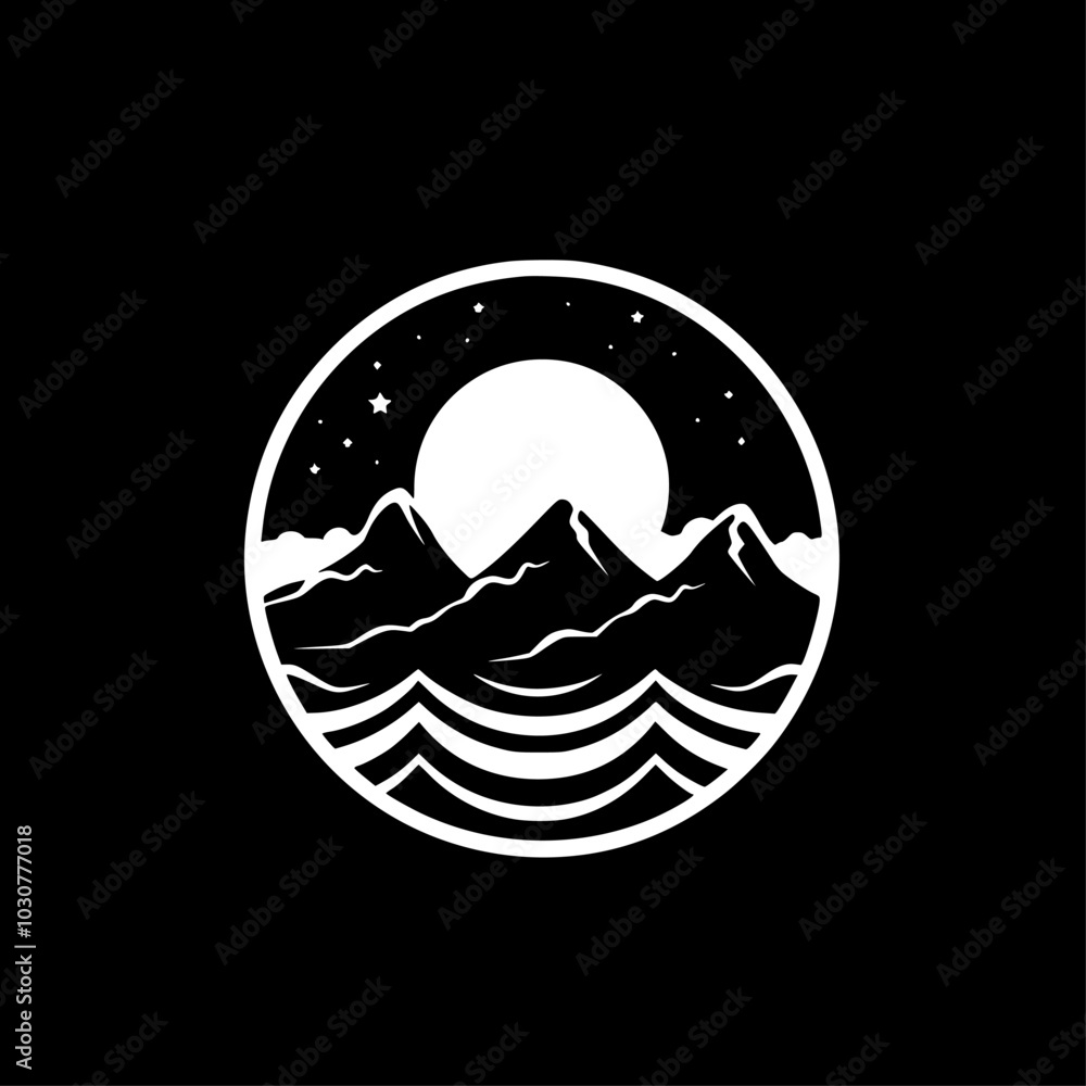 Ocean - Minimalist and Flat Logo - Vector illustration Ocean - Minimalist and Flat Logo - Vector illustration
