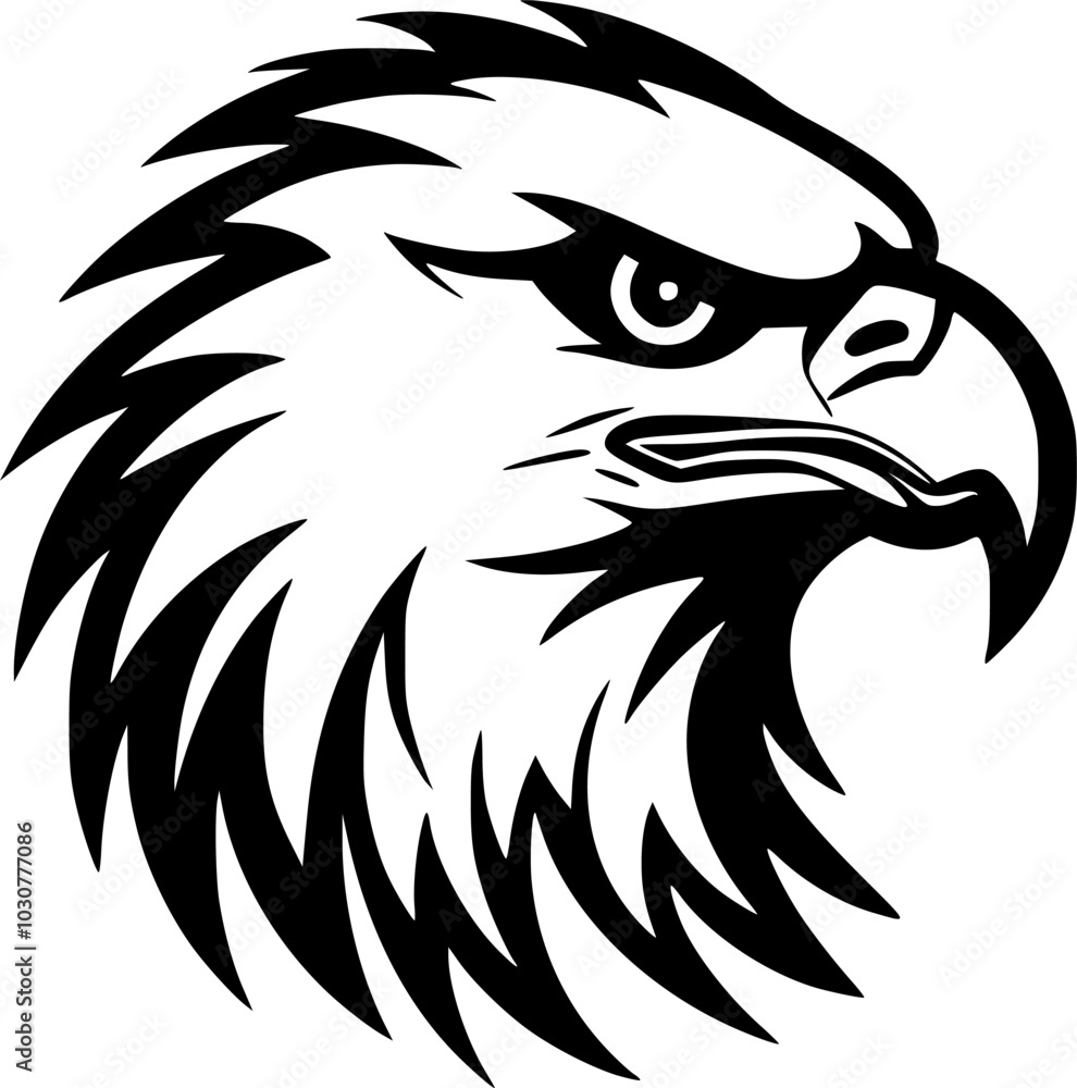 Fototapeta premium Eagle | Black and White Vector illustration