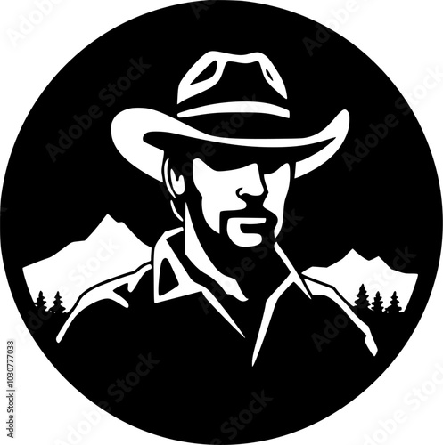 Western | Minimalist and Simple Silhouette - Vector illustration