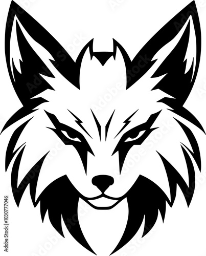 Fox | Black and White Vector illustration