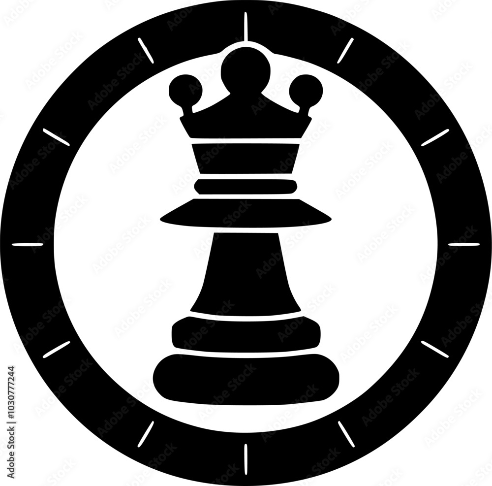 Chess - Black and White Isolated Icon - Vector illustration Chess - Black and White Isolated Icon - Vector illustration