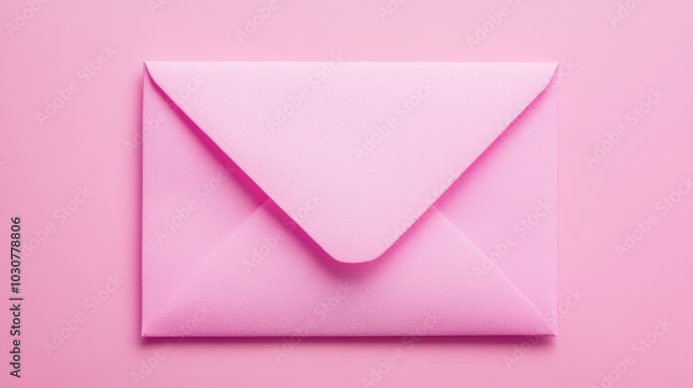 Pretty in pink, single envelope on vibrant pink background Pretty in pink, single envelope on vibrant pink background