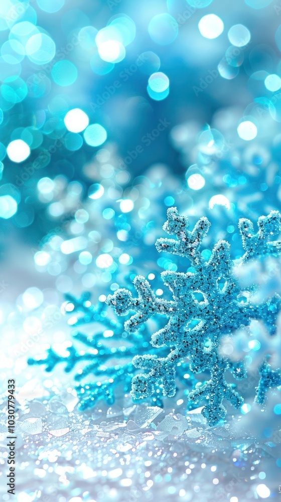 Minimalist design featuring a snowy field and in small lights hanging Minimalist design featuring a snowy field and in small lights hanging