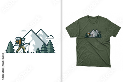 trekking t-shirt design template