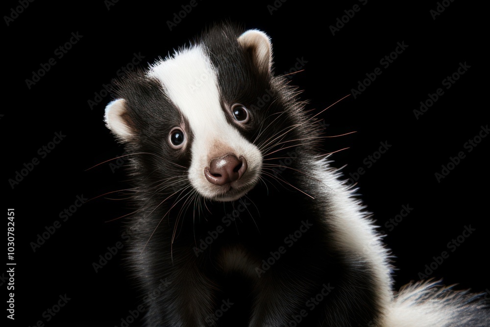 Skunk looking confused wildlife animal mammal. Skunk looking confused wildlife animal mammal.