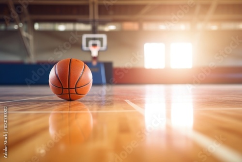 Basketball court sports competition exercising.