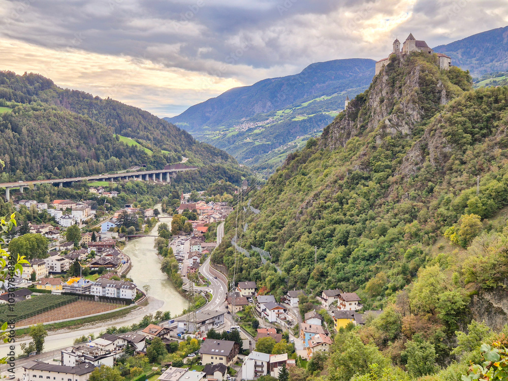 View on the town of Klausen / Chiusa in Eisack Valley / Valle Isarco in South Tyrol, northern Italy View on the town of Klausen / Chiusa in Eisack Valley / Valle Isarco in South Tyrol, northern Italy